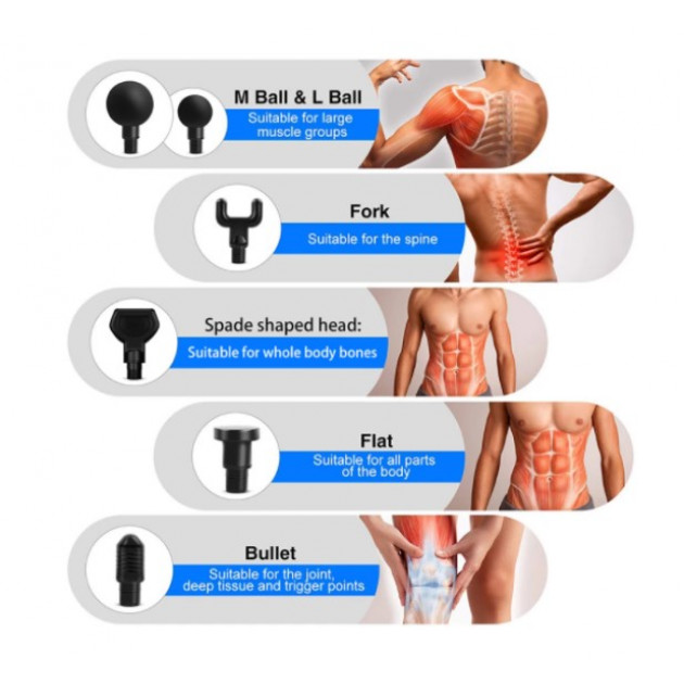 Профессиональный перкуссионный массажер для мышц Booster E (24V), ударный пистолет с металлическим корпусом