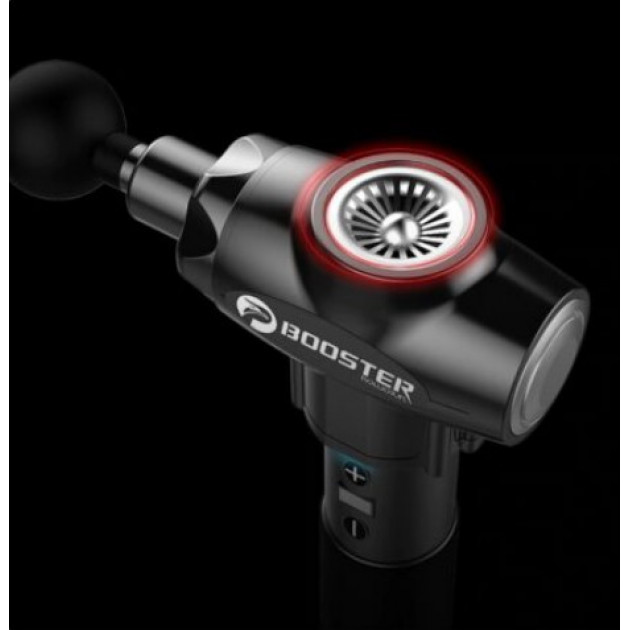 Профессиональный перкуссионный массажер для мышц Booster E (24V) Черный — ударный пистолет для снятия напряжения и боли.