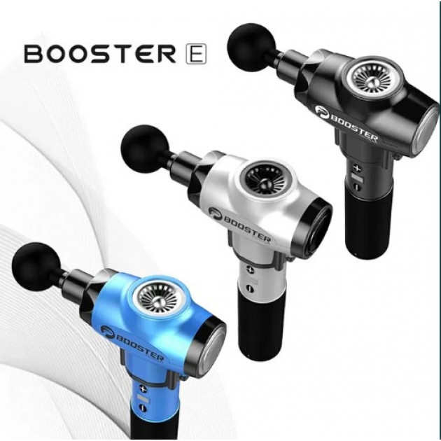 Профессиональный перкуссионный массажер для мышц Booster E (24V) Черный — ударный пистолет для снятия напряжения и боли.