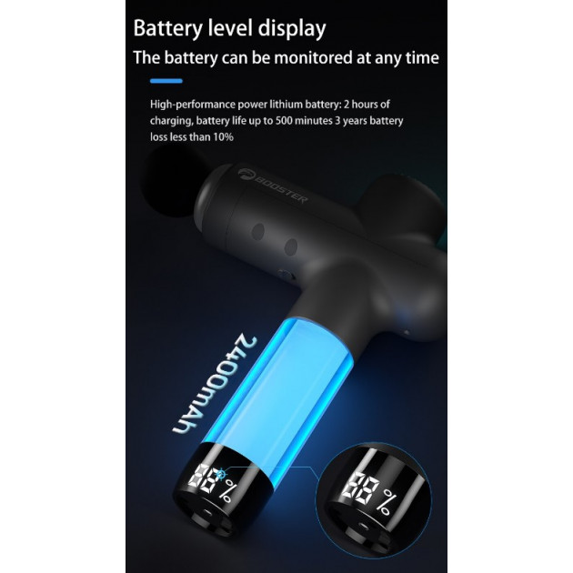 Профессиональный перкуссионный массажёр Booster Lightsaber (24v) для массажа триггерных точек.