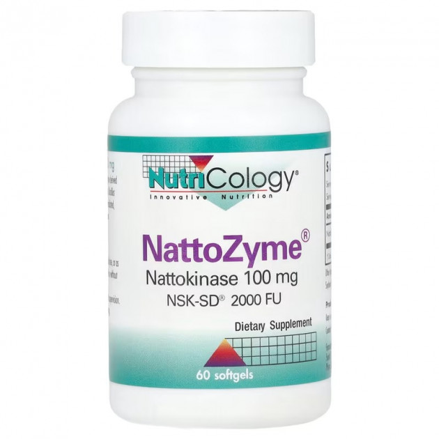 Наттокіназа, NattoZyme, Nattokinase, Nutricology, 100 мг, 60 капсул