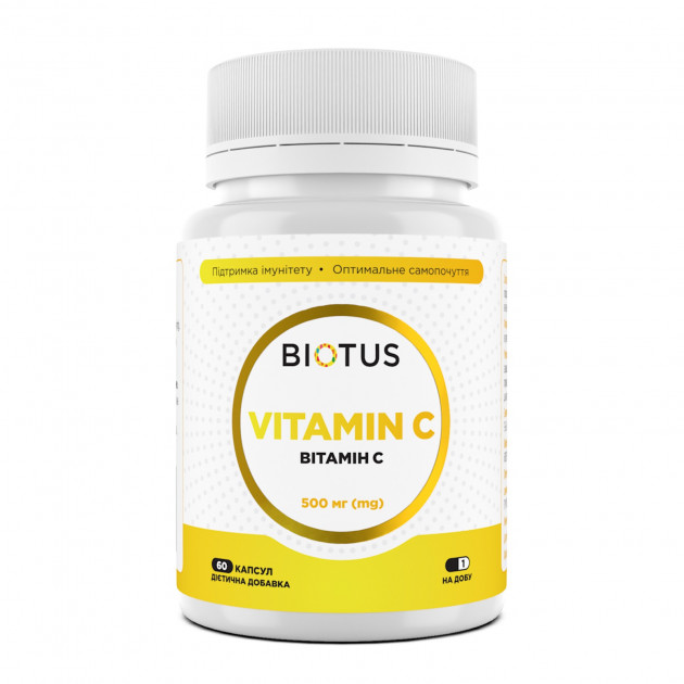 Вітамін С, Vitamin C, Biotus, 500 мг, 60 капсул