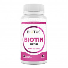 Біотин, Biotin, Biotus, 10000 мкг, 100 капсул