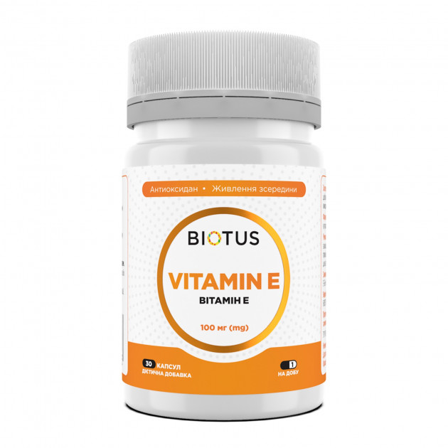 Вітамін Е, Vitamin Е, Biotus, 100 мг, 30 капсул