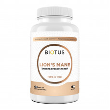 Їжовик гребінчастий, Lion's Mane, Biotus, 1000 мг, 120 капсул