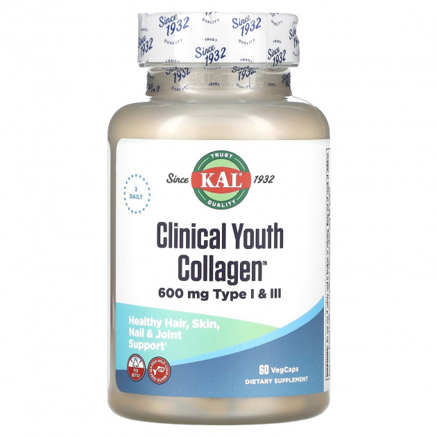 Колаген омолоджуючий, Youth Collagen, KAL, 60 вегетаріанських капсул