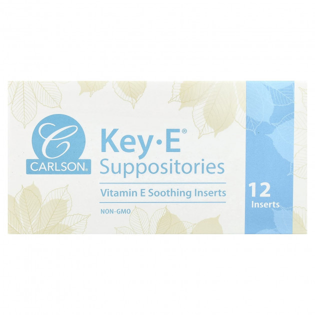 Свічки з вітаміном Е, Key E Suppositories, Carlson, 12 шт.