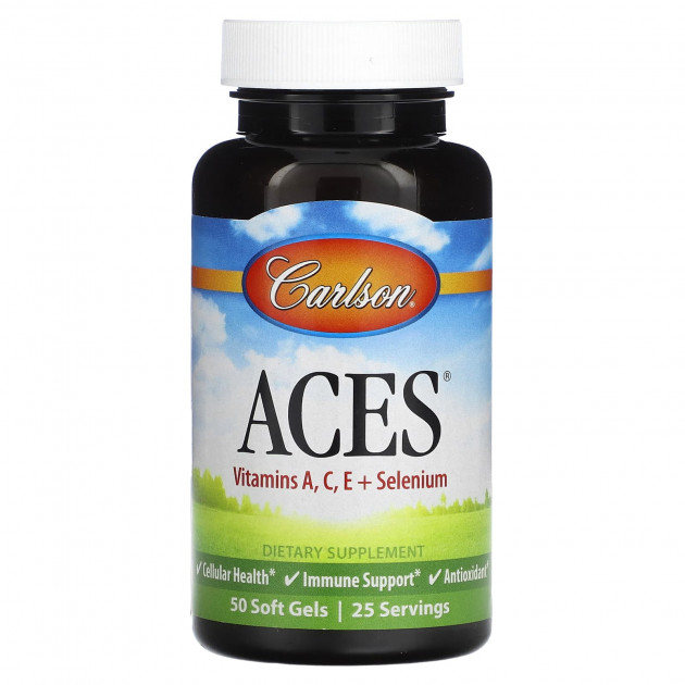 Антиоксидантний захист, ACES, Carlson, вітаміни A, C, E + селен, 50 гелевих капсул