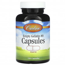 Желатинова капсула середня # 0, Empty Gelatin Capsule Medium # 0, Carlson, порожня, 150 капсул