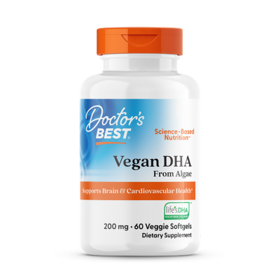 Омега-3 з водоростей, ДГК, Vegan DHA from Algae with Life's DHA, Doctor's Best, 200 мг, 60 гелевих капсул