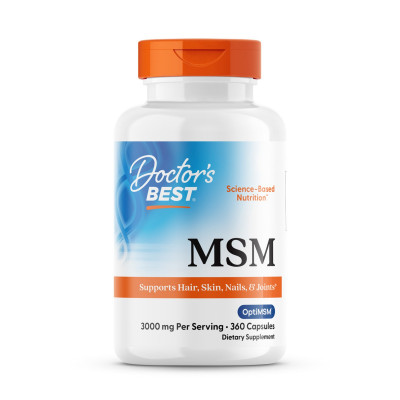 Метилсульфонілметан, МСМ, MSM with OptiMSM, Doctor's Best, 3000 мг, 360 капсул