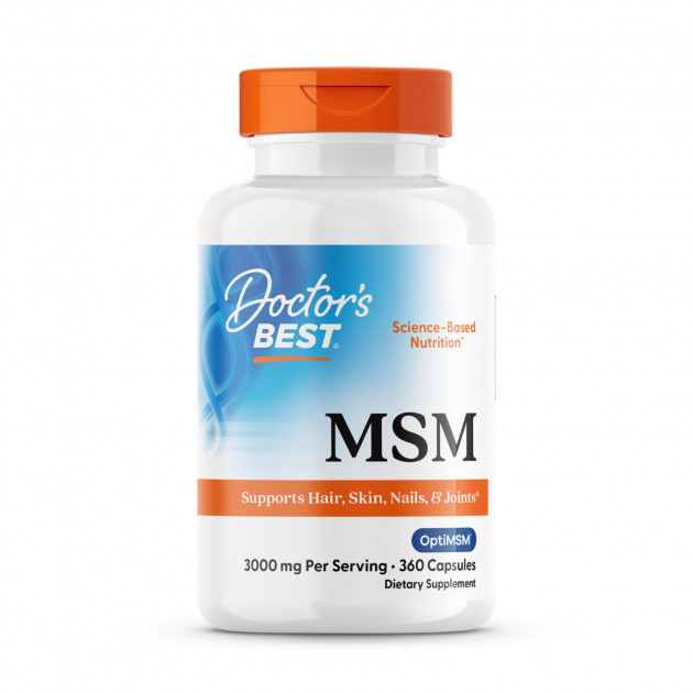 Метилсульфонілметан, МСМ, MSM with OptiMSM, Doctor's Best, 3000 мг, 360 капсул