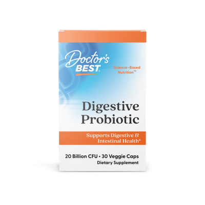 Пробіотики, Digestive Probiotic, Doctor's Best, для травної системи, 20 млрд КУО, 30 капсул