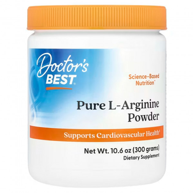 Аргінін, L-Arginine, Doctor's Best, чистий порошок, 300 г.