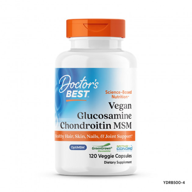 Глюкозамін, хондроїтин МСМ, Glucosamine Chondroitin MSM, Doctor's Best, 120 веганських капсул