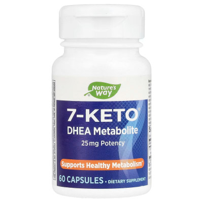 7-Кето ДГЕА метаболіт, 7-KETO, DHEA Metabolite, Nature's Way, 25 мг, 60 веганських капсул
