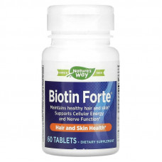 Біотин, Biotin Forte, Nature's Way, екстра сила, 60 таблеток