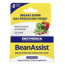 Фермент для перетравлення складних вуглеводів, BeanAssist, Enzymedica, 30 капсул