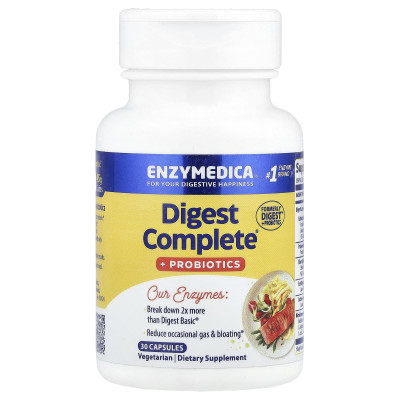 Ферменти і пробіотики, Digest + Probiotics, Enzymedica, 30 капсул