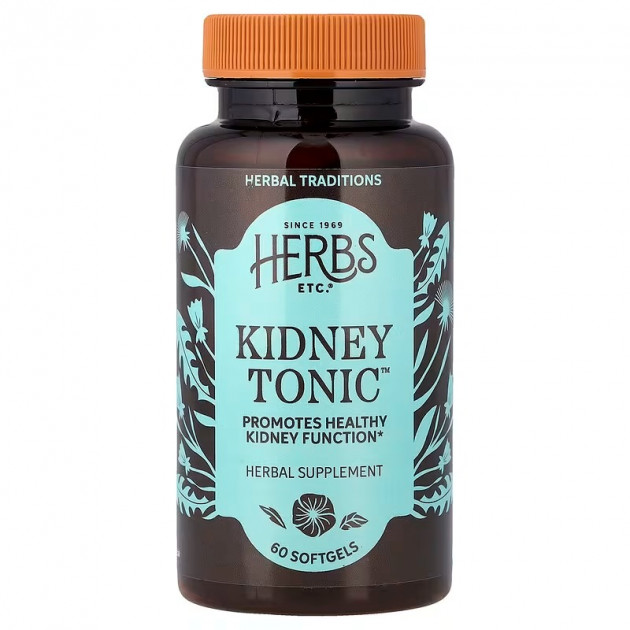 Тонік для нирок, Herbs Etc., 60 м'яких таблеток