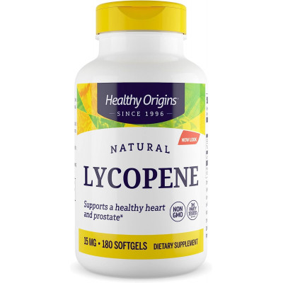 Лікопін, Natural Lycopene, Healthy Origins, 15 мг, 180 гелевих капсул