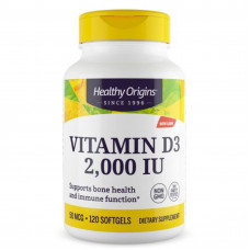Вітамін D3 в олії МСТ, Vitamin D3 in MCT Oil, Healthy Origins, 2000 МО, 120 гелевих капсул