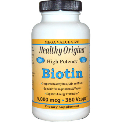 Біотин, Biotin, Healthy Origins, 5000 мкг, 360 капсул