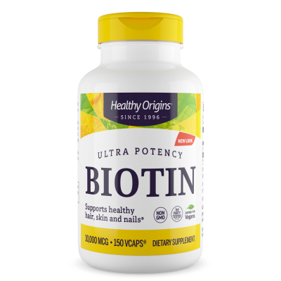 Біотин, Biotin, Healthy Origins, надвисока концентрація, 10,000 мкг, 150 веганських капсул