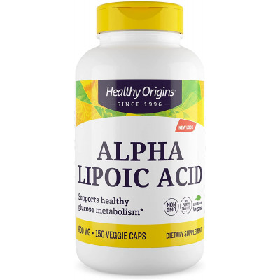 Альфа-ліпоєва кислота, Alpha Lipoic Acid, Healthy Origins, 600 мг, 150 вегетаріанських капсул