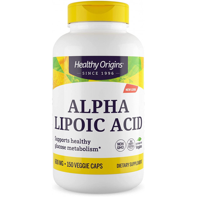 Альфа-ліпоєва кислота, Alpha Lipoic Acid, Healthy Origins, 600 мг, 150 вегетаріанських капсул