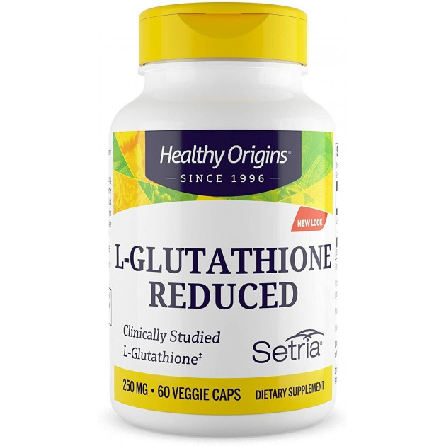 Глутатіон, L-Glutathione, Healthy Origins, Setria, знижений, 250 мг, 60 капсул