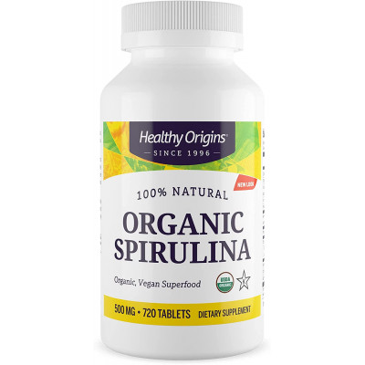 Спіруліна, Spirulina, Healthy Origins, органік, 500 мг, 720 таблеток