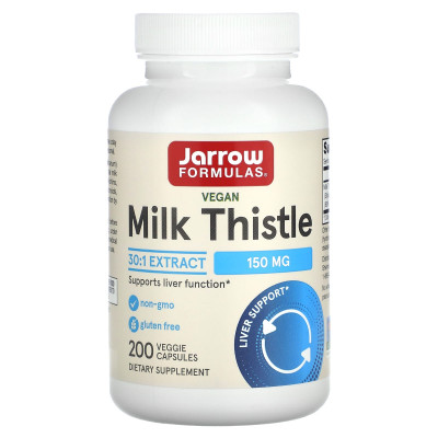 Розторопша (Milk Thistle), Jarrow Formulas, стандартизована, 150 мг, 200 вегетаріанських капсул