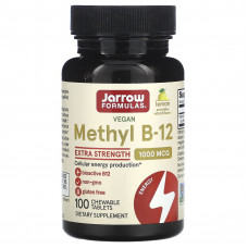 Вітамін В12, Methyl B-12, Jarrow Formulas, смак лимона, 1000 мкг, 100 жувальних таблеток