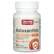Астаксантин, Astaxanthin, Jarrow Formulas, 12 мг, 60 м'яких капсул