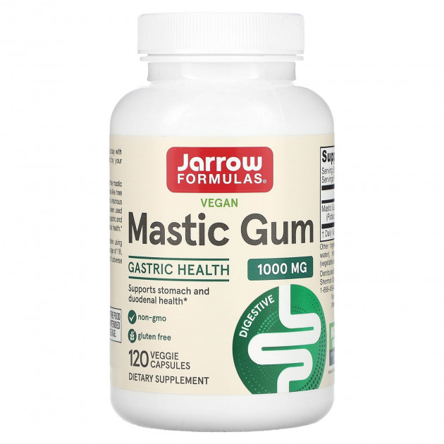 Смола мастикового дерева, Mastic Gum, Jarrow Formulas, 500 мг, 120 капсул