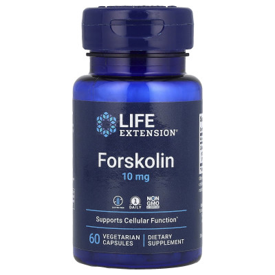 Форсколін, Forskolin, Life Extension, 10 мг, 60 вегетаріанських капсул
