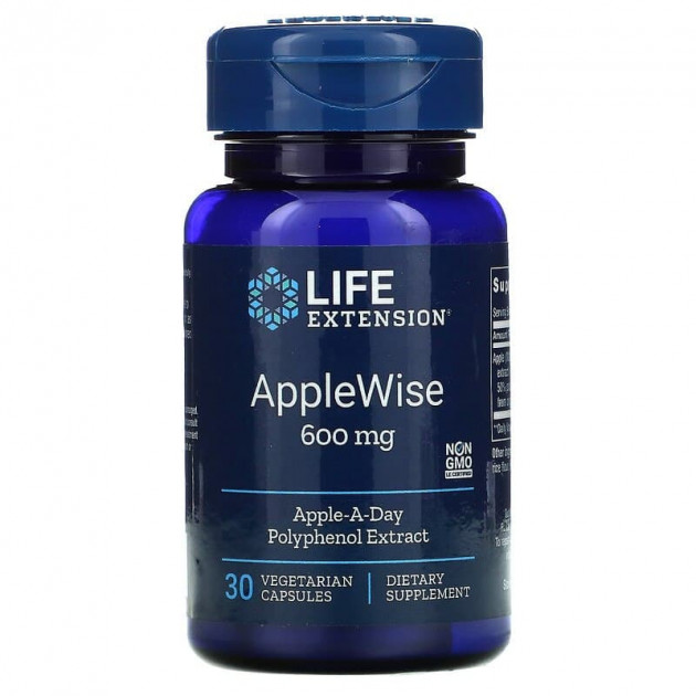 Поліфеноли яблучні, AppleWise, Life Extention, екстракт, 600 мг, 30 вегетаріанських капсул