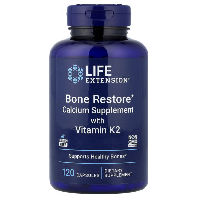 Відновлення кісток + К2, Bone Restore, Life Extension, 120 капсул