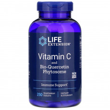 Вітамін С + біо-кверцетин, Vitamin C and Bio-Quercetin Phytosome, Life Extension, 250 вегетаріанських таблеток