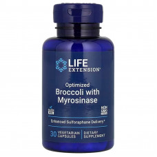 Брокколі з мірозиназою, Optimized Broccoli with Myrosinase, Life Extension, оптимізована суміш, 30 вегетаріанських капсул
