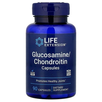Глюкозамін, хондроїтин, Glucosamine/Chondroitin, Life Extension, 90 капсул