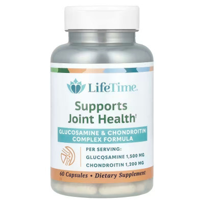 Глюкозамін хондроїтин, Glucosamine & Chondroitin, LifeTime Vitamins, 60 кап.