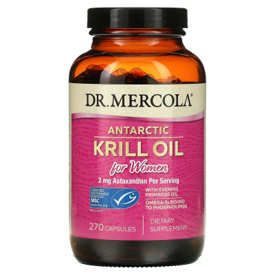 Масло криля антарктична, Krill Oil, Dr. Mercola, для жінок, 270 капсул