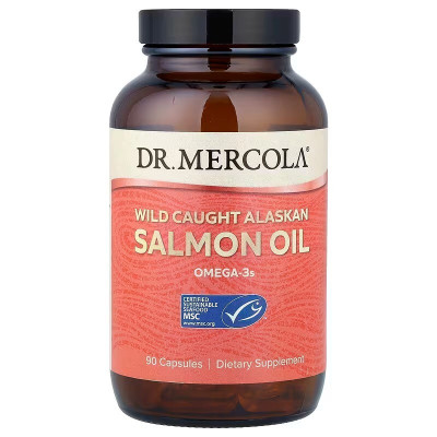 Аляскинский риб'ячий жир, Salmon Oil, Dr. Mercola, з лосося, 90 капсул