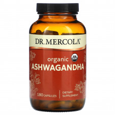 Ашваганда, Ashwagandha, Dr. Mercola, органічна, 180 капсул