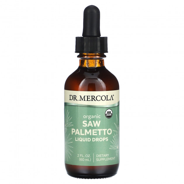 Со пальметто, Saw Palmetto, Dr. Mercola, органік, рідкі краплі, 60 мл