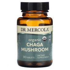 Гриб Чага, Chaga Mushroom, Dr. Mercola, органічний, 30 пігулок
