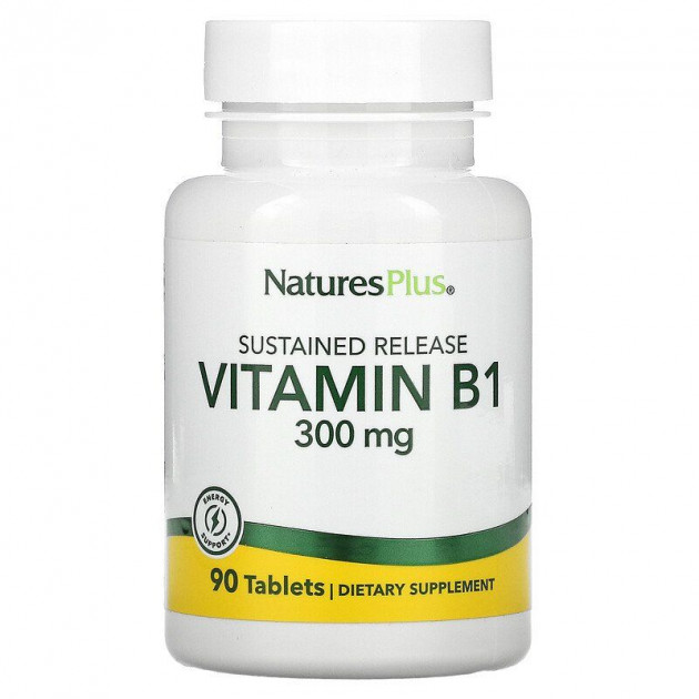 Тіамін (Vitamin B-1), Nature's Plus, Вітамін В1, 300 мг, 90 таблеток