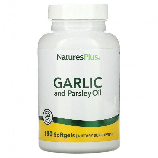 Часник і петрушка (масло), Garlic and Parsley Oil, Nature's Plus, 180 гелевих капсул